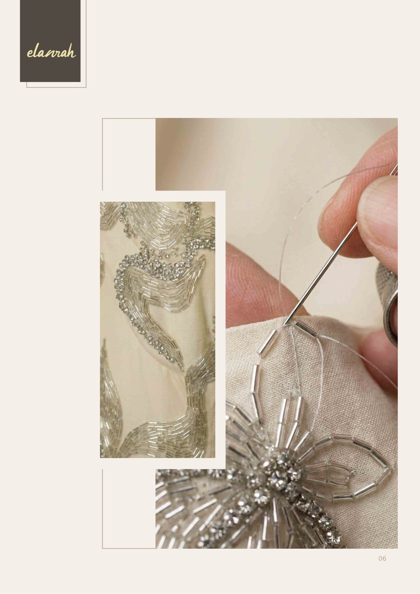 Elanrah catalogue — the embroidery, in progress