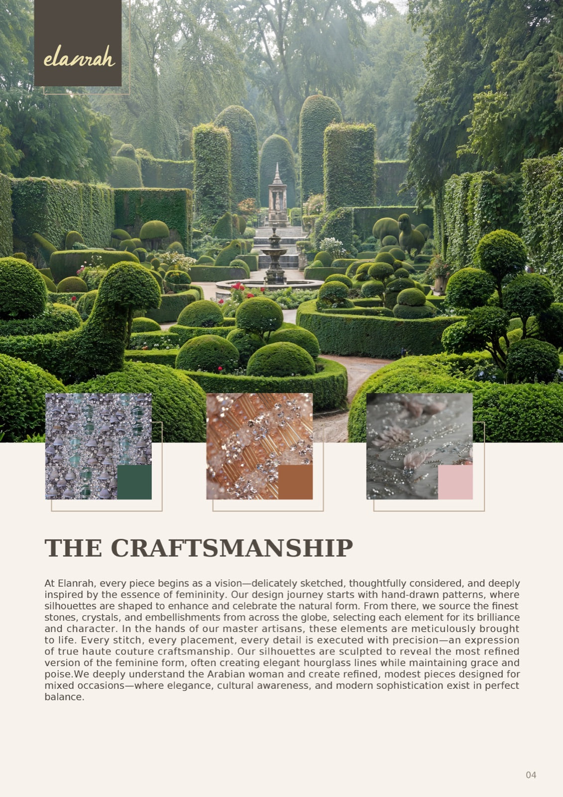 Elanrah catalogue — the craftsmanship