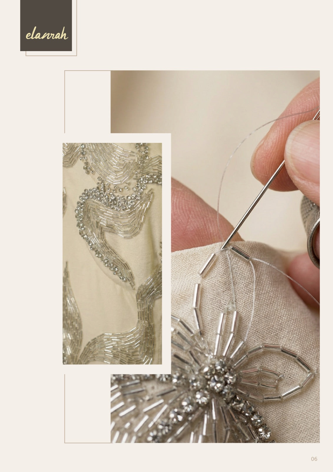 The embroidery in progress